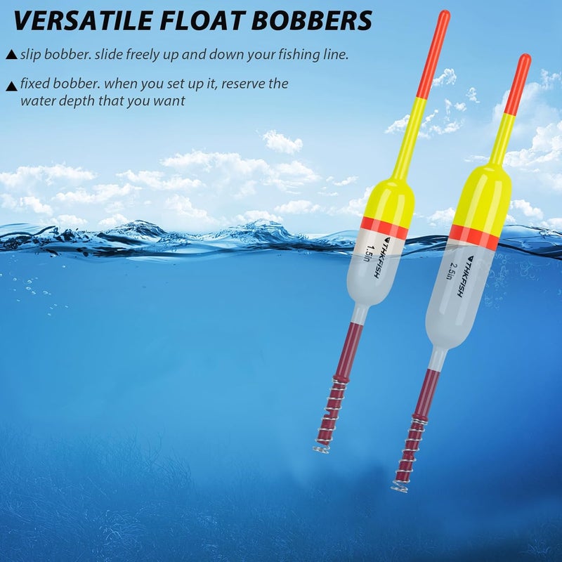 THKFISH Fishing Bobbers Fishing Floats and Bobbers Slip Bobbers for Fishing Balsa Floats Crappie Fishing Bobbers Fixed Bobber (1.5"X0.59"X5.4") (2.5"X0.59"X5.4") - Image 5